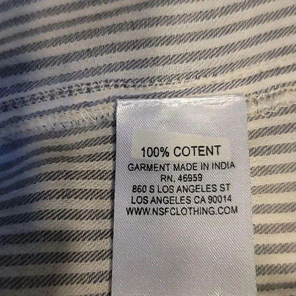 A.N.A. SEFF Blue/white Striped button blouse - Picture 5 of 6